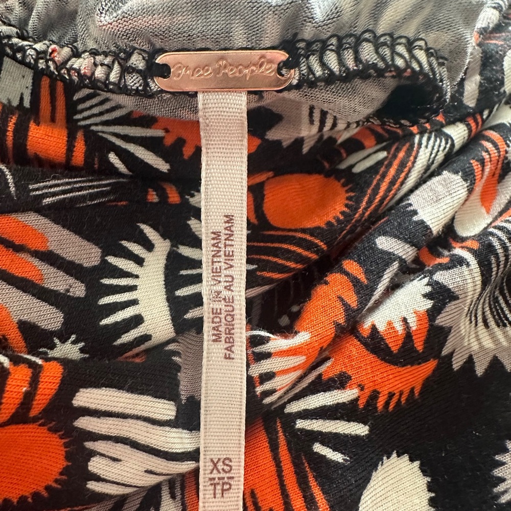 FREE PEOPLE Floral Backless Dress $68 SIZE EXTRA SMALL Ankle Length Brown Orange - Picture 10 of 12